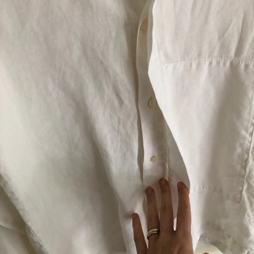 Eskandar 100% linen white button down - Picture 13 of 16